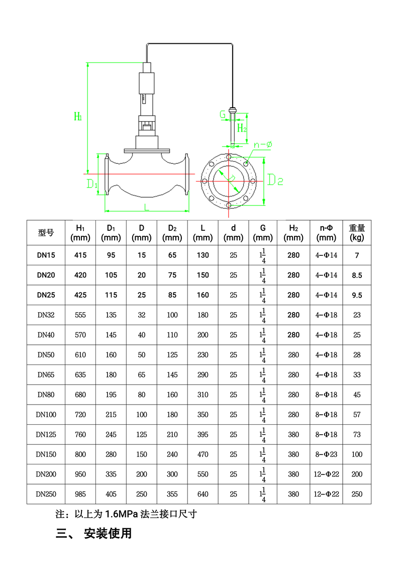 自力式溫度調(diào)節(jié)閥說(shuō)明書